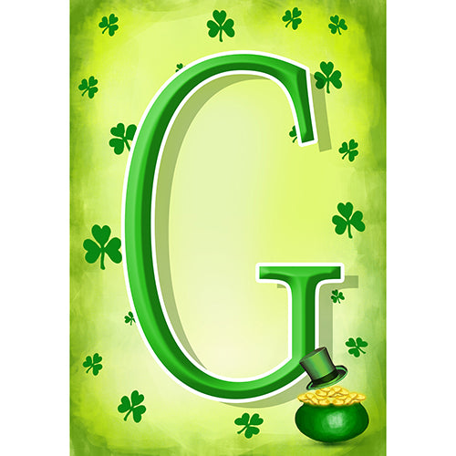 America Forever St. Patty's Pot O' Gold Monogram Garden Flag