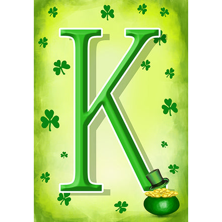 America Forever St. Patty's Pot O' Gold Monogram Garden Flag