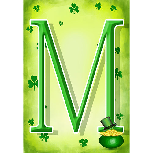 America Forever St. Patty's Pot O' Gold Monogram Garden Flag