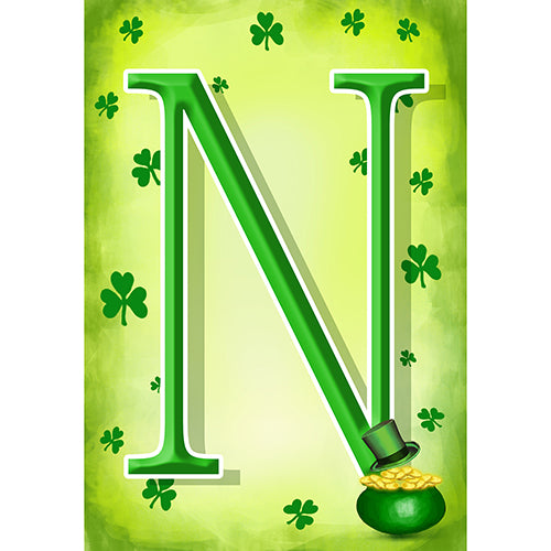 America Forever St. Patty's Pot O' Gold Monogram Garden Flag