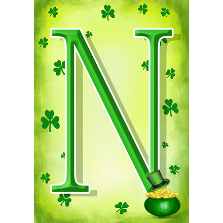 America Forever St. Patty's Pot O' Gold Monogram Garden Flag