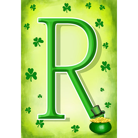 America Forever St. Patty's Pot O' Gold Monogram Garden Flag