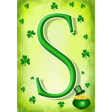 America Forever St. Patty's Pot O' Gold Monogram Garden Flag