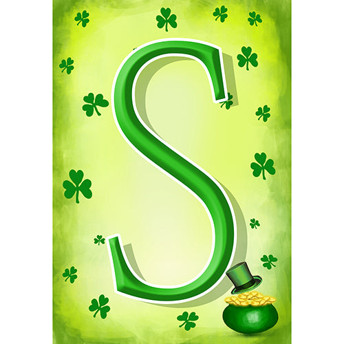 America Forever St. Patty's Pot O' Gold Monogram Garden Flag