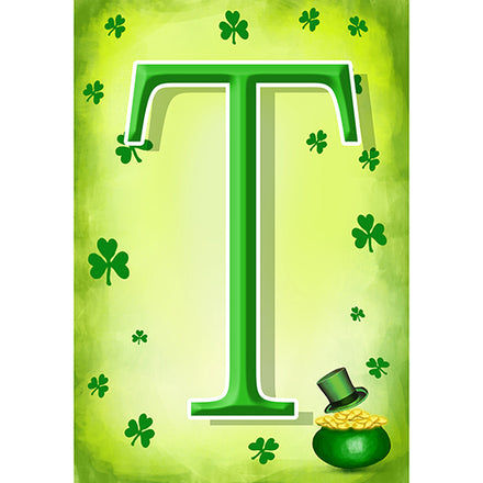 America Forever St. Patty's Pot O' Gold Monogram Garden Flag