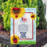 America Forever Personalized Ladybugs and Sunflowers Garden Flag