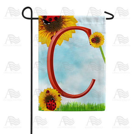 America Forever Ladybugs and Sunflowers Monogram Garden Flag