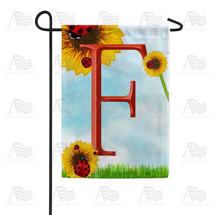 America Forever Ladybugs and Sunflowers Monogram Garden Flag