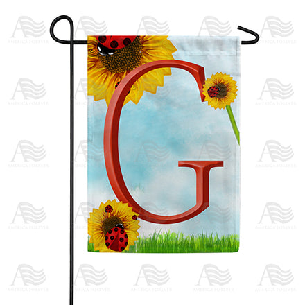 America Forever Ladybugs and Sunflowers Monogram Garden Flag