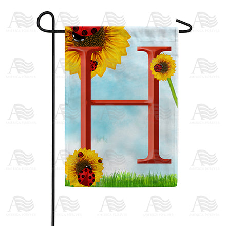 America Forever Ladybugs and Sunflowers Monogram Garden Flag