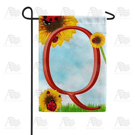 America Forever Ladybugs and Sunflowers Monogram Garden Flag