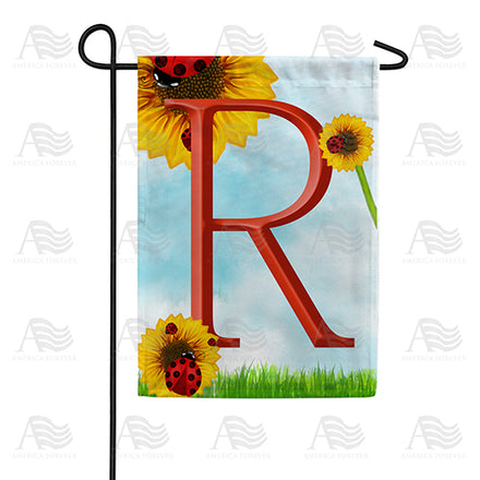 America Forever Ladybugs and Sunflowers Monogram Garden Flag