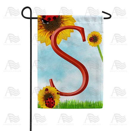 America Forever Ladybugs and Sunflowers Monogram Garden Flag