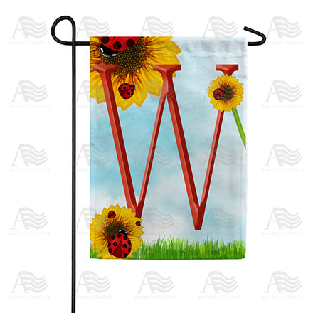 America Forever Ladybugs and Sunflowers Monogram Garden Flag