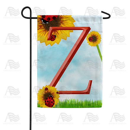 America Forever Ladybugs and Sunflowers Monogram Garden Flag