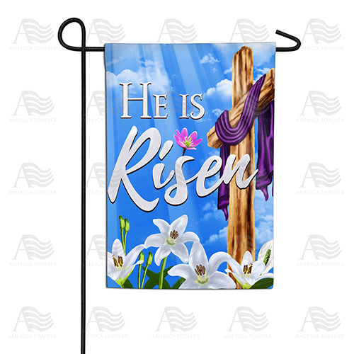 America Forever He is Risen Sky and Lilies Garden Flag