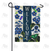 America Forever Blue Welcome Flowers Garden Flag