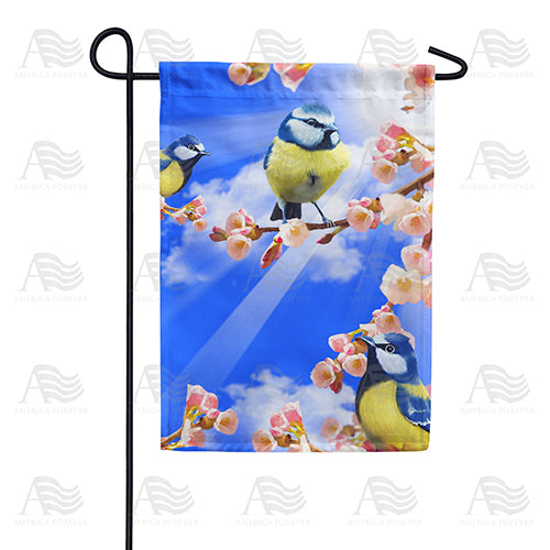 America Forever Spring Sunshine and Bluebirds Garden Flag