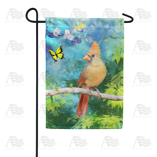 America Forever Oil Painting Cardinal Garden Flag