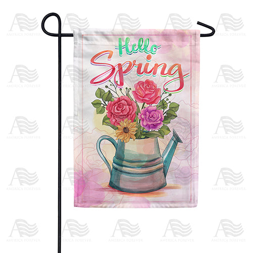 America Forever Watercolor Spring Flowers Garden Flag