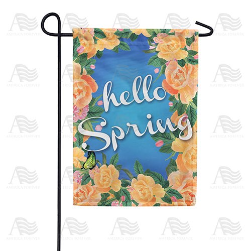 America Forever Orange Spring Flowers Garden Flag
