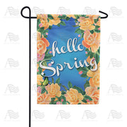 America Forever Orange Spring Flowers Garden Flag