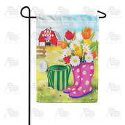 America Forever Spring Boots and Watering Can Garden Flag