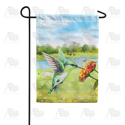America Forever Spring is Here Hummingbird Garden Flag