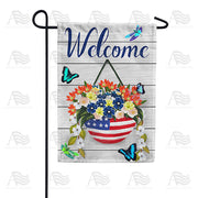 America Forever Welcome American Spring Butterflies Garden Flag
