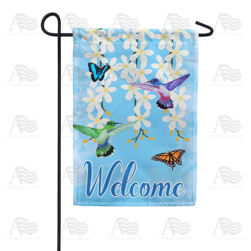 America Forever Hummingbirds and Flowers Garden Flag