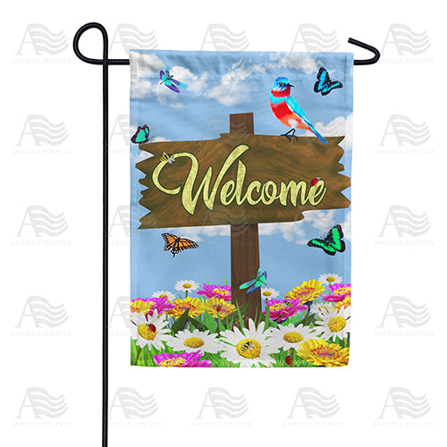 America Forever Welcome Spring Sign Garden Flag
