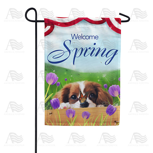 America Forever Spring Charles Spaniel Garden Flag