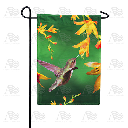 America Forever Hummingbird and Yellow Flowers Garden Flag
