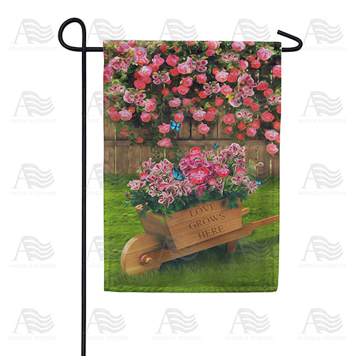 Love Grows Here Garden Flag