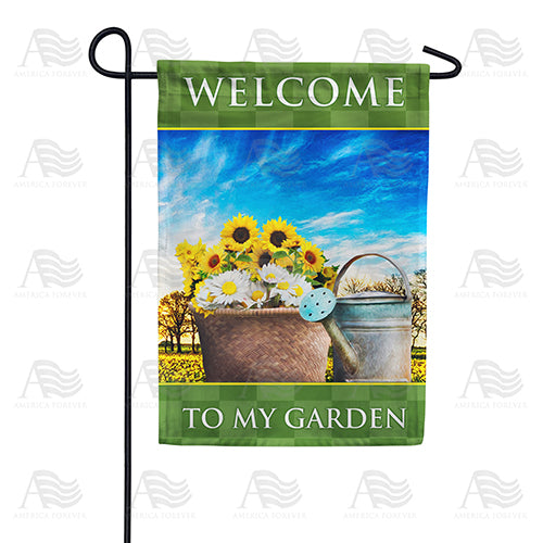 America Forever Welcome To My Garden Flowers Garden Flag
