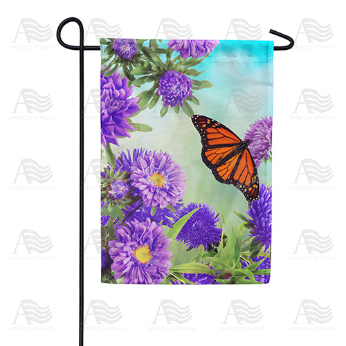 America Forever Asters And Monarch Garden Flag