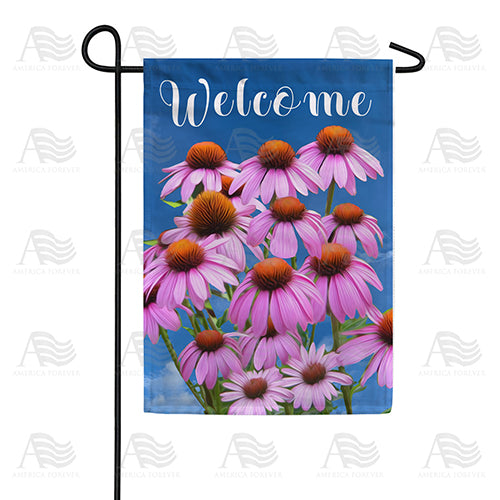 America Forever Coneflower Welcome Garden Flag