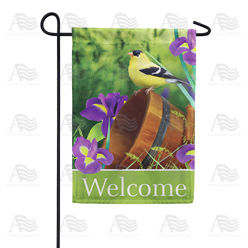 America Forever Goldfinch And Iris Welcome Garden Flag