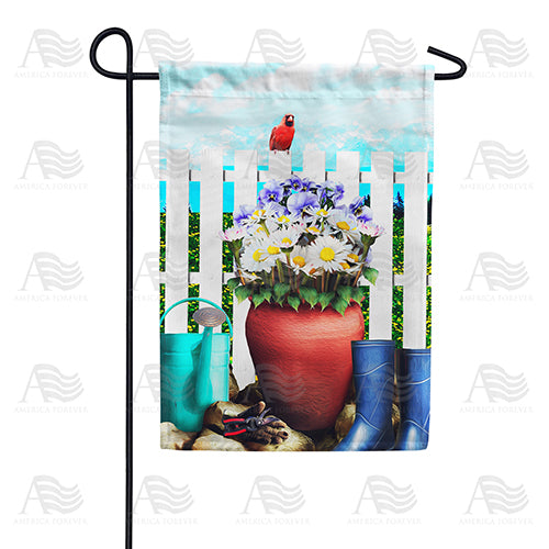 America Forever Planting Flowers Garden Flag