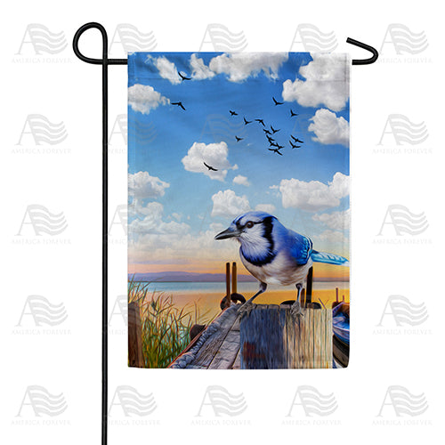 America Forever Blue Jay At Beach Garden Flag