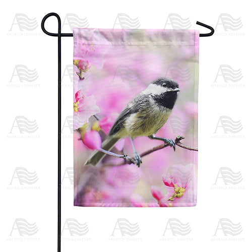 America Forever Chickadee In Apple Tree Blossoms Garden Flag
