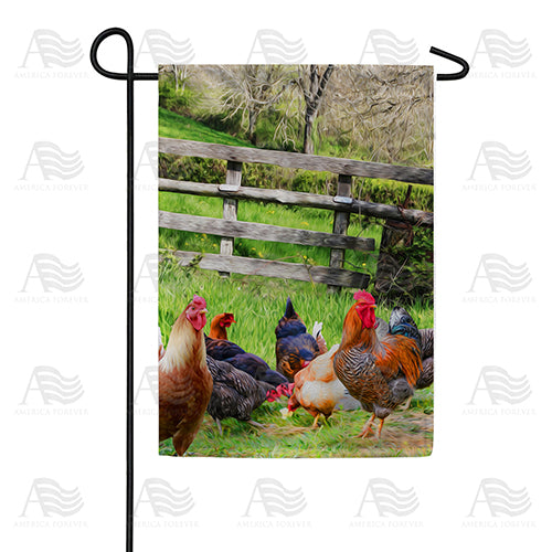 America Forever Chicken Flock Feast Garden Flag