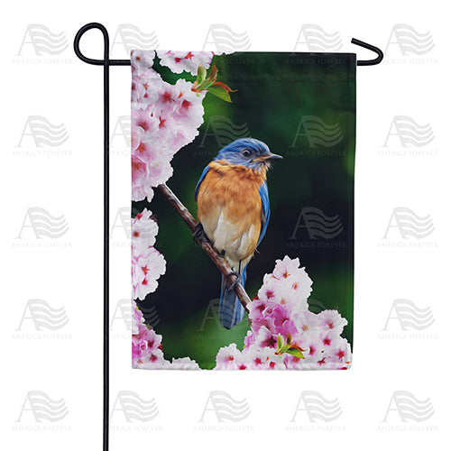 America Forever Bluebird In Cherry Tree Garden Flag