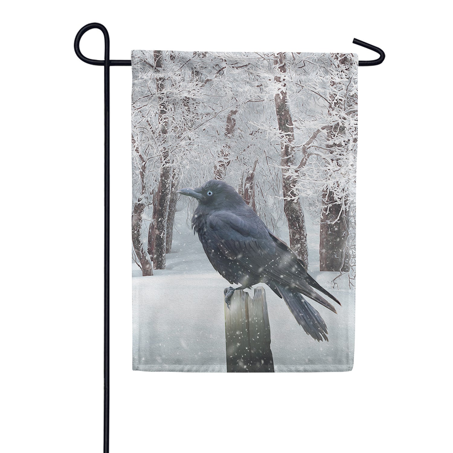 America Forever Winter Crow Garden Flag
