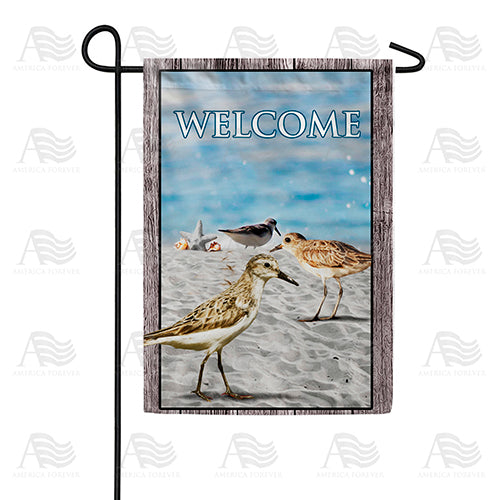 America Forever Sandpipers At Sea Shore Garden Flag