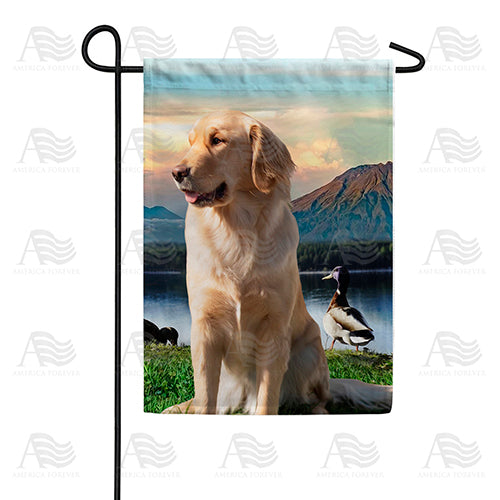 America Forever Mountain Lake Solitude Garden Flag