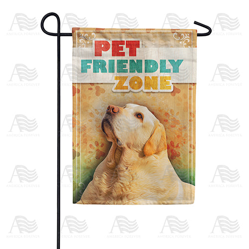 America Forever Pet Friendly Zone - Yellow Lab Garden Flag
