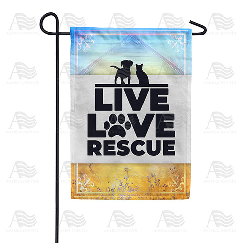 America Forever Live Love Rescue Garden Flag