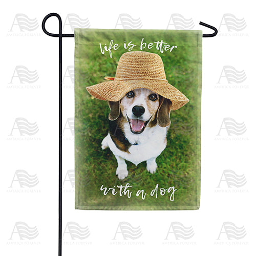 America Forever Life Is Better With A Dog Garden Flag