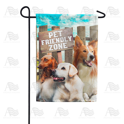 America Forever Pet Friendly Zone - Dog Trio Garden Flag